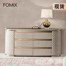 极简岩板主卧室电视柜高款 FOMIX意式 皮轻奢风现代简约设计师家具