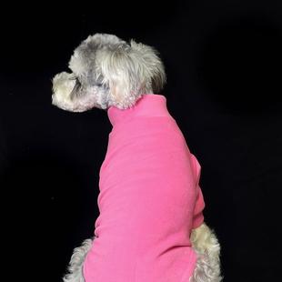 保暖中T小大型犬打底衫 宠物猫咪狗狗衣服 秋冬新款 粉色德绒卫衣