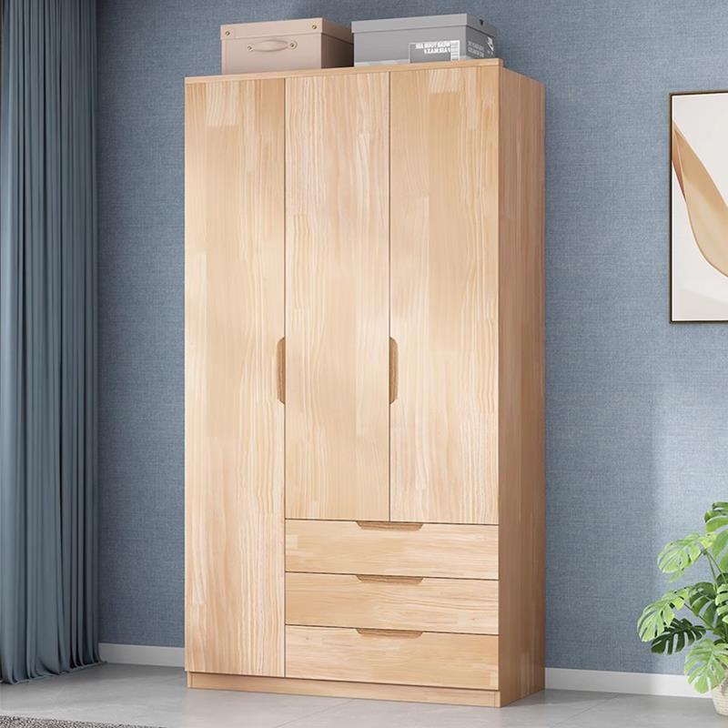 衣柜家用卧室柜子收纳现代简约实木儿童大衣橱经济型家用整体定制