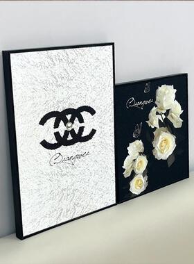 铝合金摆画客厅沙发画山茶花高级感高档ins风轻奢北欧风装饰画