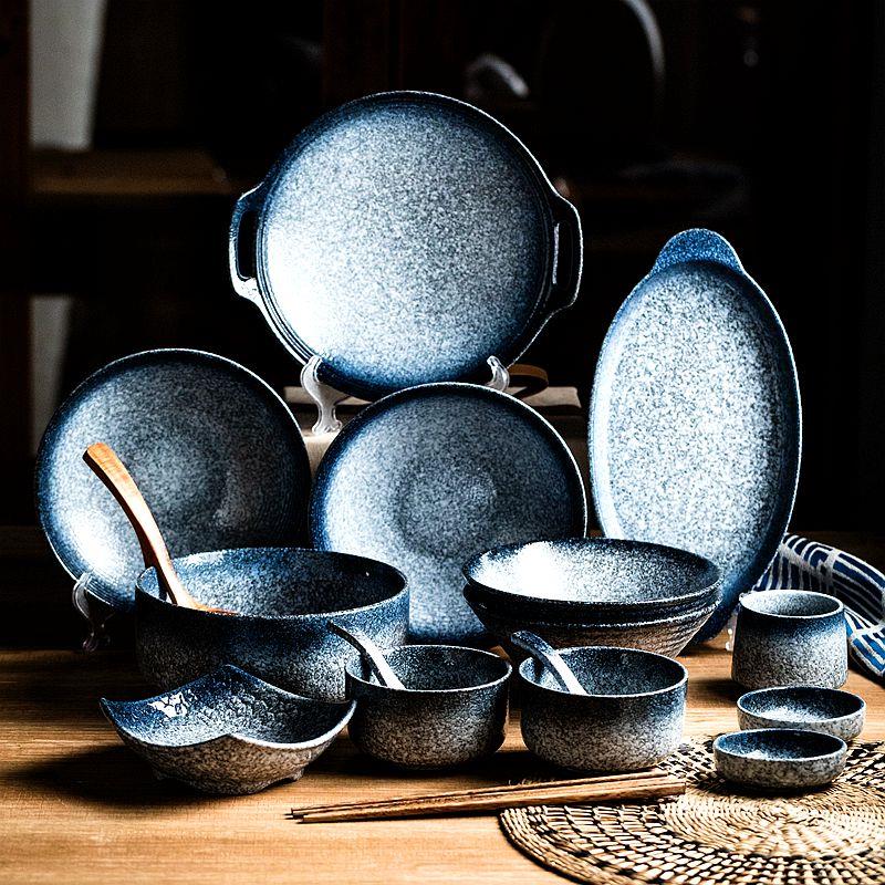 盘子碗套装碟餐具套装2024新款家用2人用日式釉下彩陶瓷碗盘套装