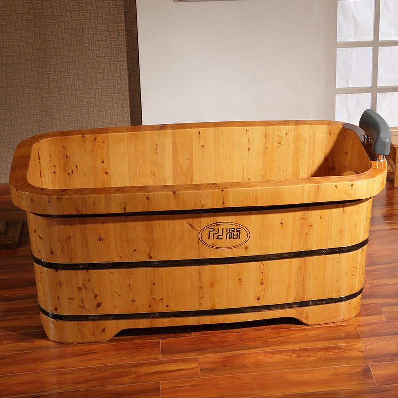 木桶浴桶香柏木浴缸沐浴桶成人泡澡大号洗澡桶木质浴盆018