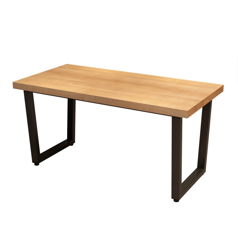 简约实木餐桌饭店餐厅铁艺餐桌椅长方形烤肉火锅桌复古长条桌饭桌