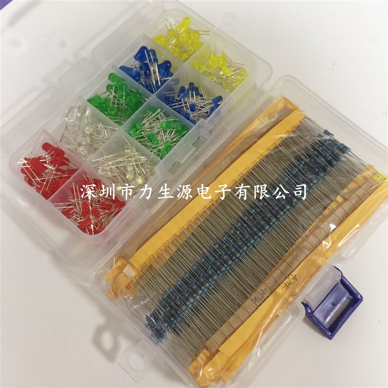525个 1/4W 1% 17种 电阻包 +300pcs F3 F5 LED二极管