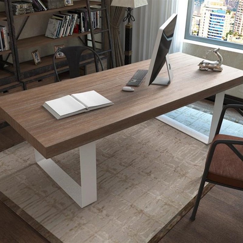 loft美式北欧咖啡餐桌椅实木家具原木复古创意铁艺餐桌书桌会议桌