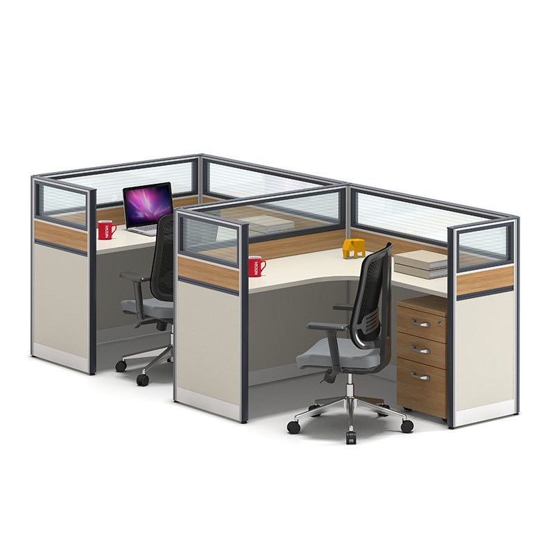 4人位屏风办公桌 多人位简约现代四人位职员办公桌组合员工卡座