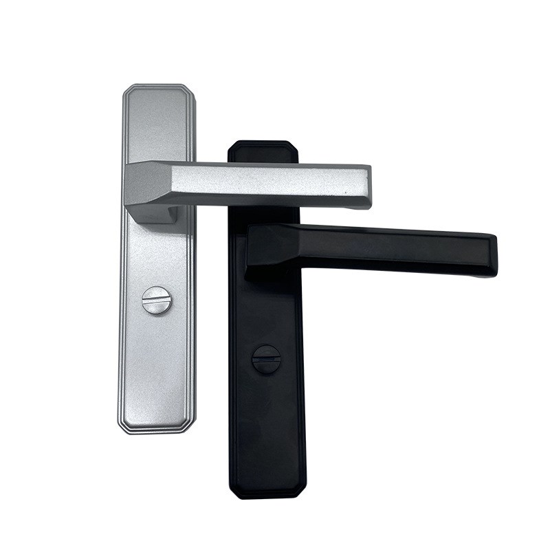 黑色加厚卫生间门把手卫浴厨房玻璃门锁无钥匙单舌厕所门把手