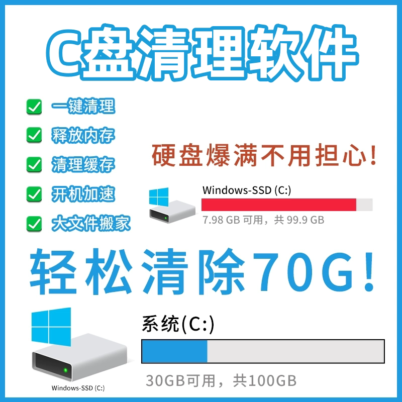 C盘清理软件电脑系统盘磁盘硬盘设计素材/源文件