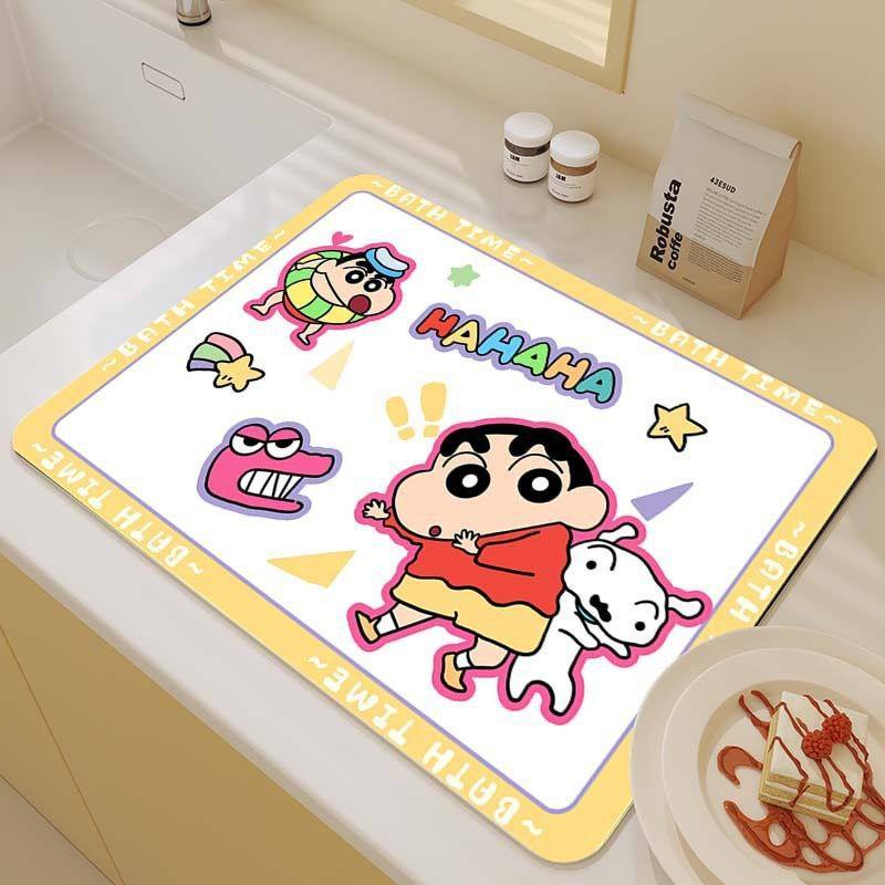 蜡笔小新厨房台面硅藻泥沥水垫颜值强力吸水洗吧台餐桌垫子防滑,餐饮具,餐垫,淘宝优惠券,粉丝福利购,淘宝优惠卷