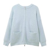 加厚口袋双头拉链针织开衫 小田tia专享 毛衣女