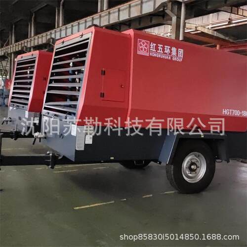 红HGT300-8五环HT单级小型柴螺杆机空压H移GT300高效柴油发动机稳