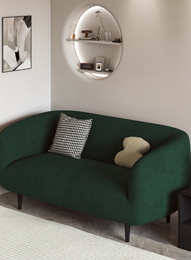 小户型沙发客厅2024新款皮布艺两三人小沙发服装店绿色双人卧室