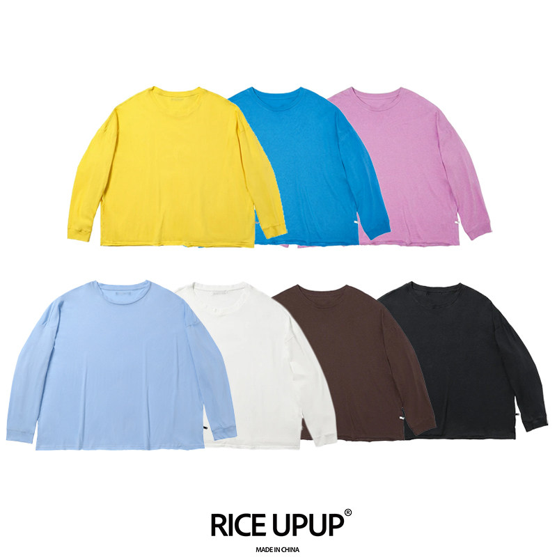 【懒人模式】Riceupup“米好好”柔软舒适棉麻基础圆领长袖上衣