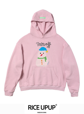 Riceupup“米雪人”小雪人印花粉色卫衣