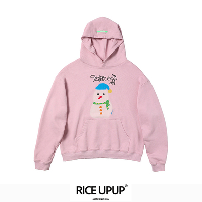 Riceupup“米雪人”小雪人印花粉色卫衣