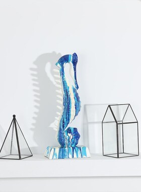 现代简约树脂工j艺品树脂动物立体海马现代创意家居客厅装饰品摆