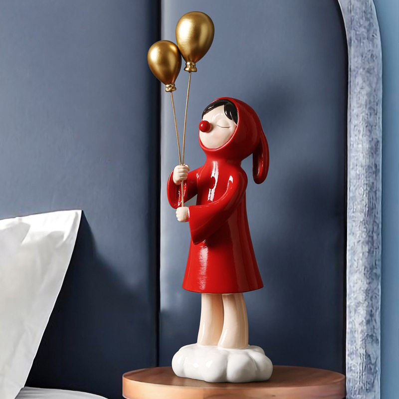 北欧创意气球女孩摆n件客厅家居装饰品玄关电视柜房间桌面软装饰,家居饰品,装饰摆件,淘宝优惠券,粉丝福利购,淘宝优惠卷