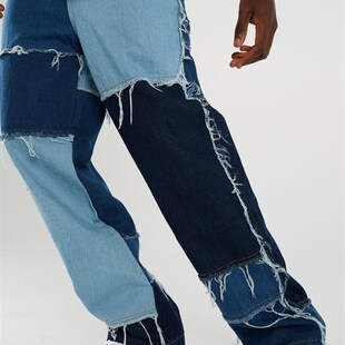 极速Mens Blue Fit Patc Black slim Castual Pants Denim Skinny