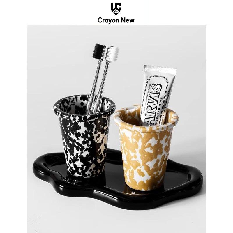 泼墨漱口杯卫生h间轻奢牙刷架子置物架情侣漱口杯家U用牙具牙膏收,家庭/个人清洁工具,洗漱杯,淘宝优惠券,粉丝福利购,淘宝优惠卷