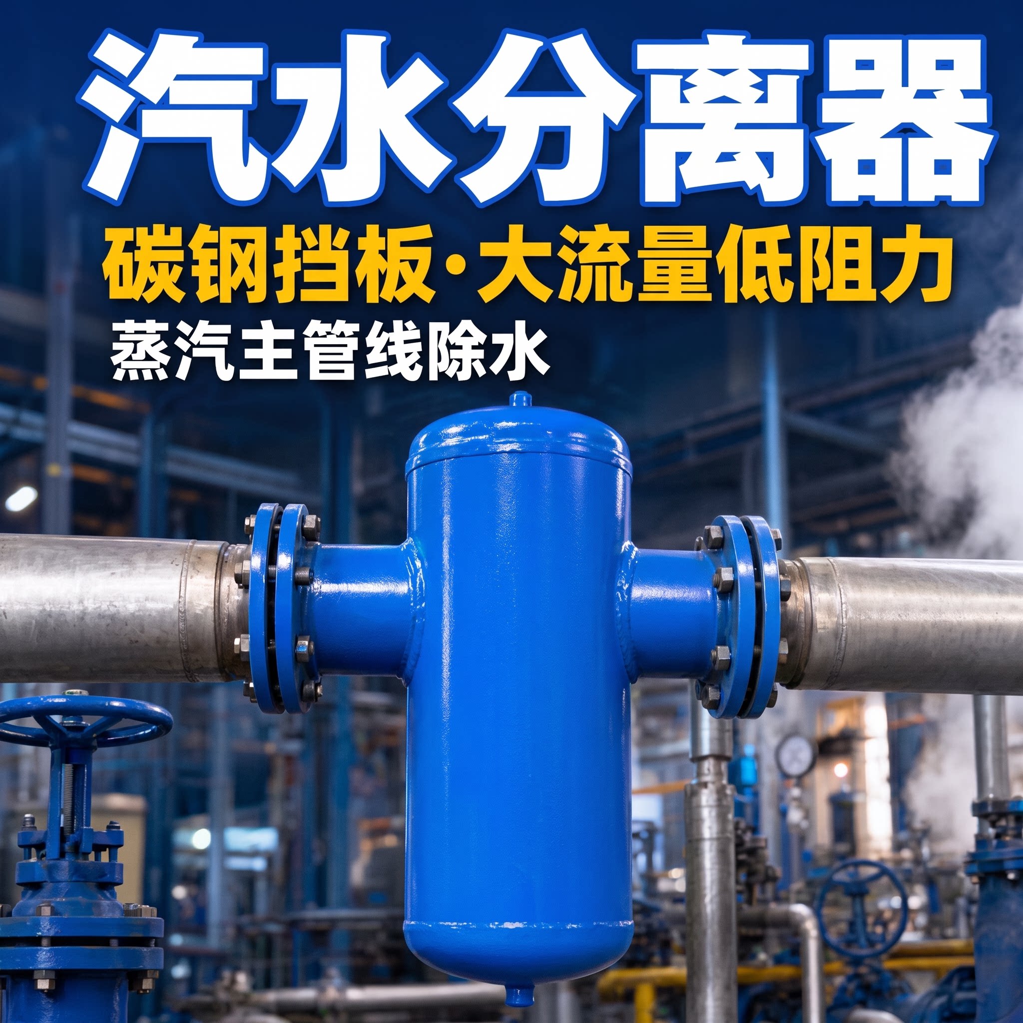 汽水分离器空气过滤锅炉蒸汽房挡板旋风式动力科DN100不锈钢碳钢