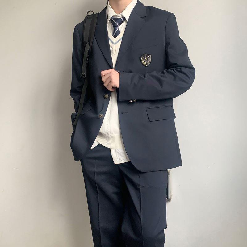 木村叔dk原创春秋季灰色西服外套男士日系制服学生西装黑色长裤子 男装 西服 原图主图