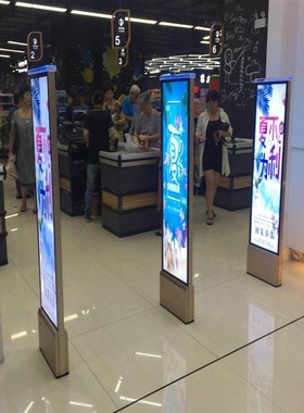 工厂定制ea盗超市s生鲜服装店安检CG7-F主门灯广箱Y告防报警设备