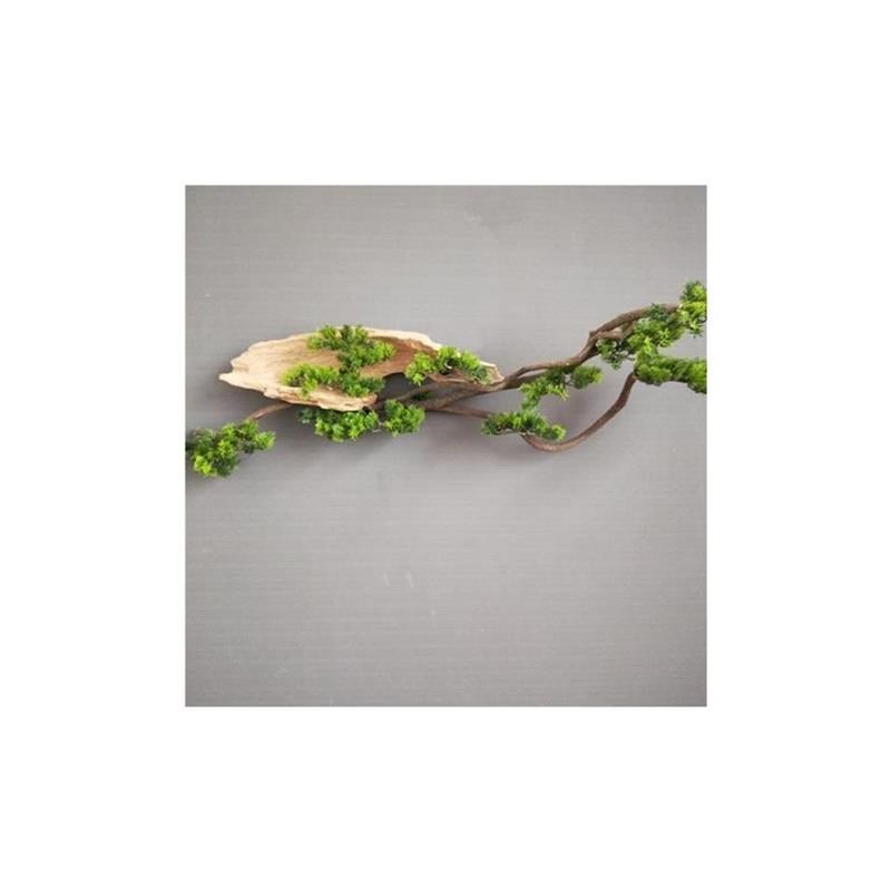 仿真迎客松树枝墙上装饰品植y物枯木壁挂客厅场景布置造景创意厂