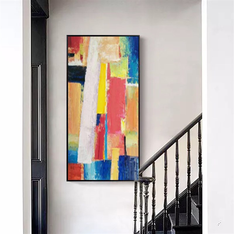 手绘抽象油画赵无极客厅现代简约抽象原创美式北R欧定制巨幅装饰