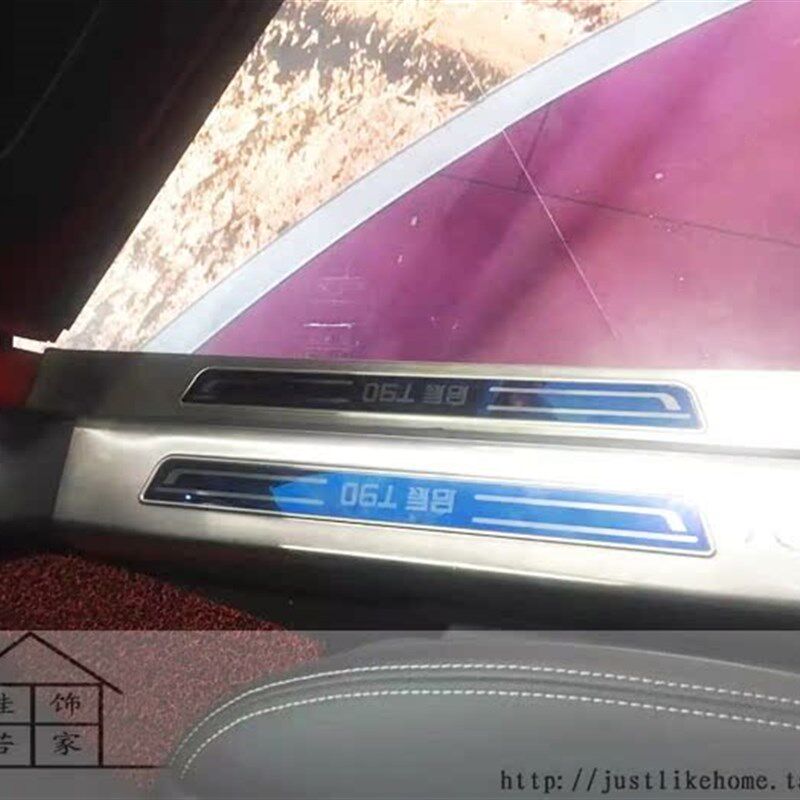 17款启辰T90专用不锈钢上下门槛条贴 内外置防擦迎宾踏Z板装饰亮