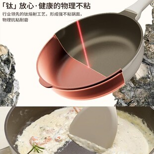 SOWE素味钛平底锅不粘锅家用B牛排煎锅煎蛋炒锅电磁炉燃气灶专用