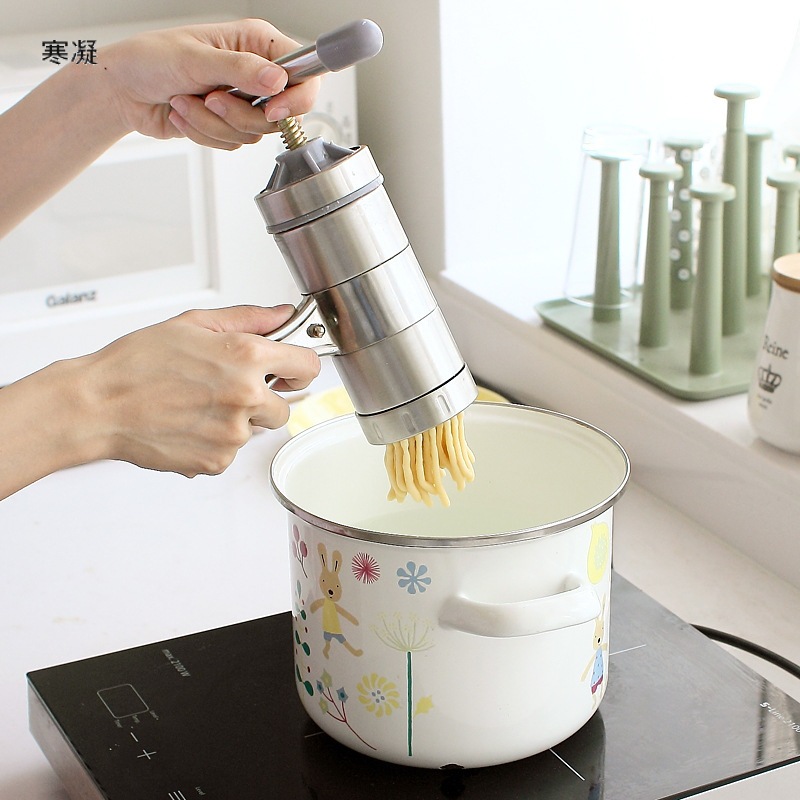 家用不锈钢制面机小型饸t饹面机面条机L手摇压面器5模具饸饹机