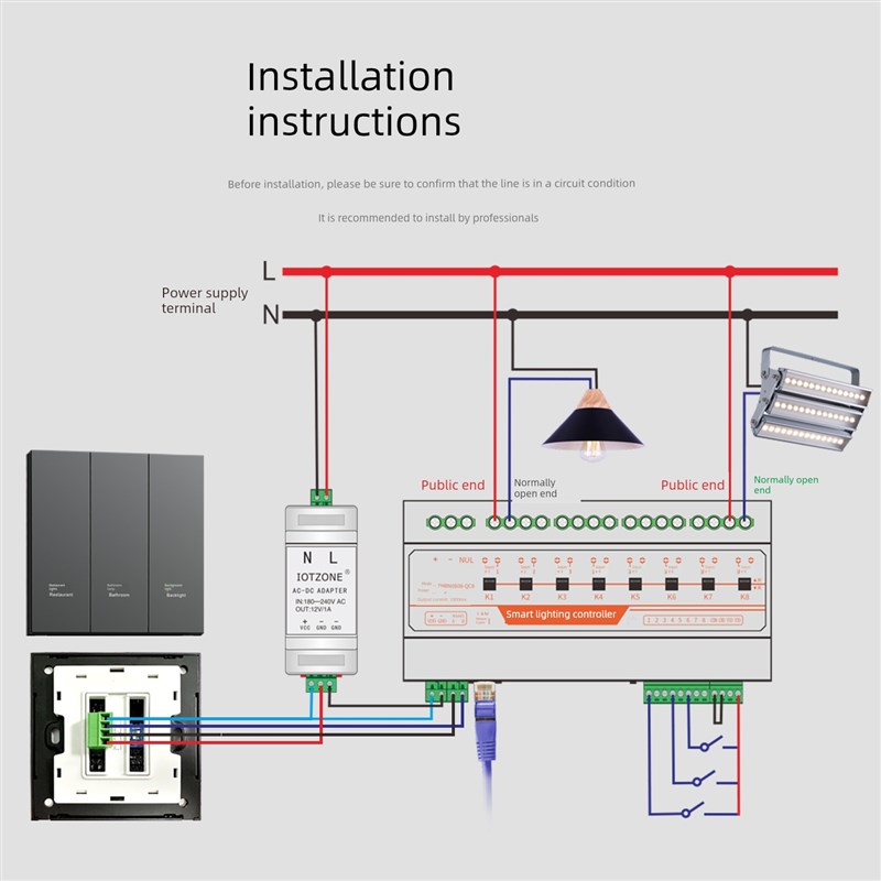 86型485弱电开关智能面板家庭展厅场景H可定制,配合编程指令数据