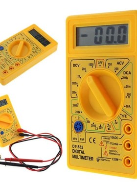 Professional DT832 Digital Multimeter JLCD DC AC Voltmeter A
