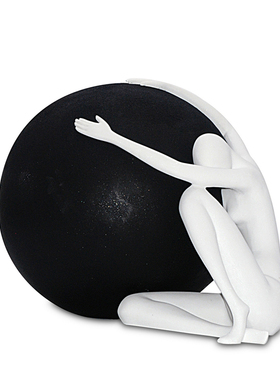 现代轻奢样板房角几抽象人体球上艺术雕塑售楼Q处大堂边柜创意摆