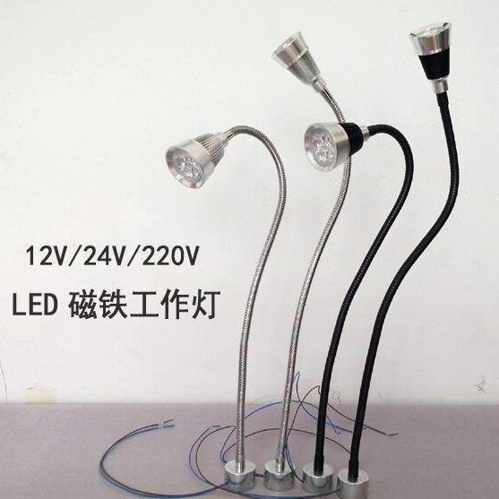 长臂万向强磁磁铁LED工作软管小台灯工厂机床机械设备聚光12V24V
