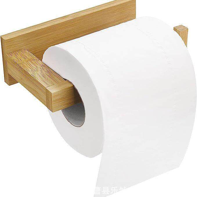 竹制卫生纸架无需钻孔卫生纸架木质自粘卷纸架卫生间浴室毛巾架