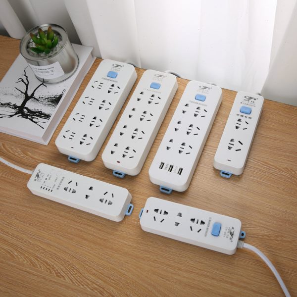 骏雅电源排插3米带USB12孔带开关多位插座连线多功能电源转换器