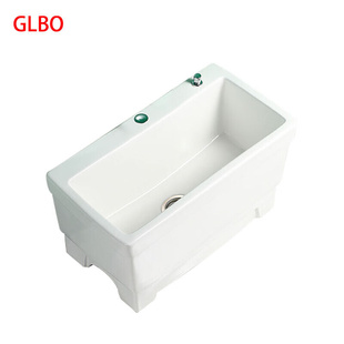 GLBO卫生间阳台长方形特长拖把池落地式 陶瓷地拖池槽拖布池水池墩