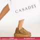 卡桑蒂 增高7cm 12期免息 CASADEI 新品 绒面厚底运动鞋 毛毛鞋