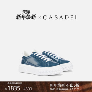 板鞋 CASADEI 牛仔蓝厚底增高休闲运动鞋 ROAD时尚 卡桑蒂OFF