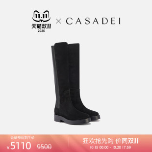 Charlie牛皮高筒靴 双11抢先购 弹力皮革骑士靴 卡桑蒂 CASADEI