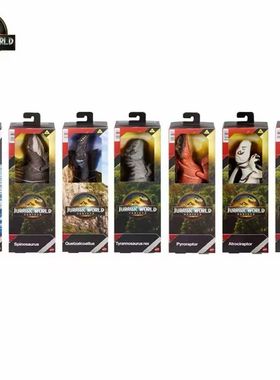 2026正版美泰侏罗纪世界霸王龙模型玩具中型收藏迅猛龙模型沧龙