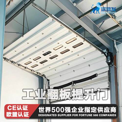 垂直工业提升门保温抗风工厂翻板门双层彩钢板升降大门工业滑升门