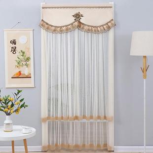新款 夏季 家用免打孔门帘卧室厨房防蚊虫遮挡帘双层蕾丝隔断帘挂帘