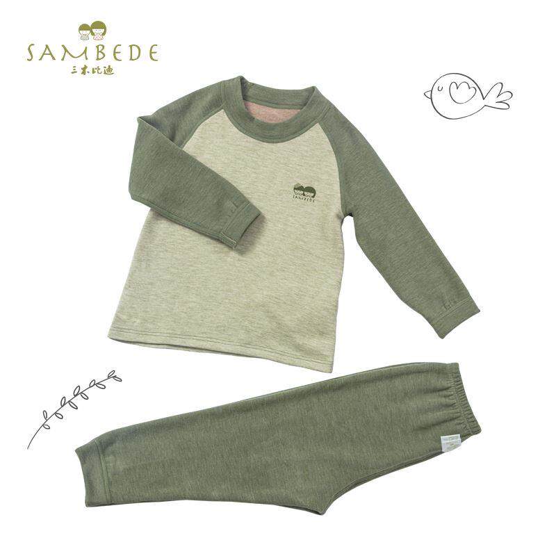 三木比迪儿童保暖内衣套装发热厚款打底衫婴儿衣服宝宝睡衣秋衣裤