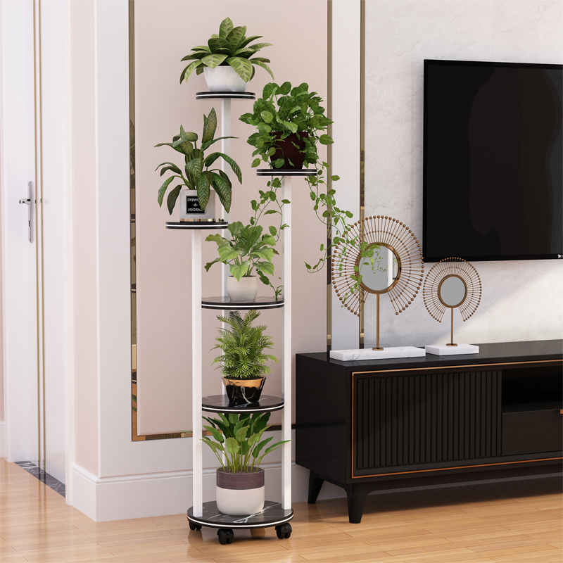 花架子室内绿萝吊兰架网红移动带轮多层花架置物架