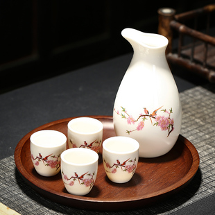 酒壶小酒盅清酒烈酒杯醒酒器一口杯 家用陶瓷白酒一壶六杯酒具套装