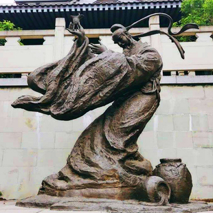李白黄铜艺术雕像制作铸铜玻璃钢景观人物雕塑品定制落地青铜摆件