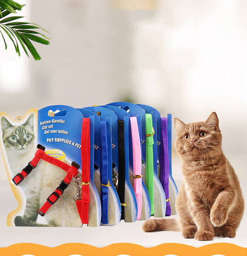猫咪牵引绳 遛猫绳拴猫绳溜猫绳子宠物胸背带 猫链子猫牵引防缠绕