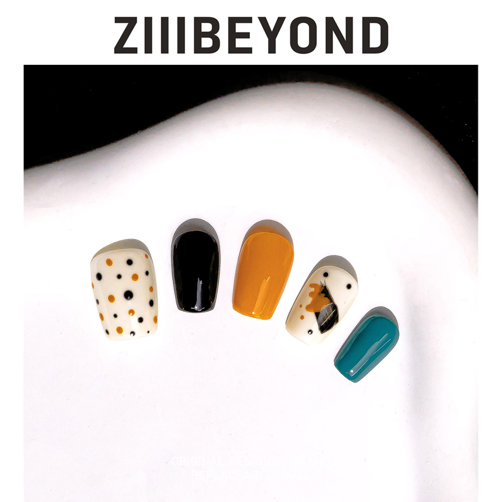 再变 小调皮彩绘美甲纯手工穿戴甲多巴胺糖果色少女百搭短梯ZB70